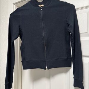 Forever 21 Black Zip Light Sweatshirt